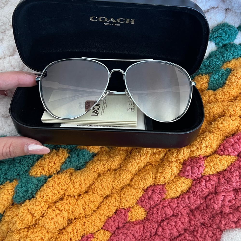 Coach Metallic Aviator Sunglasses